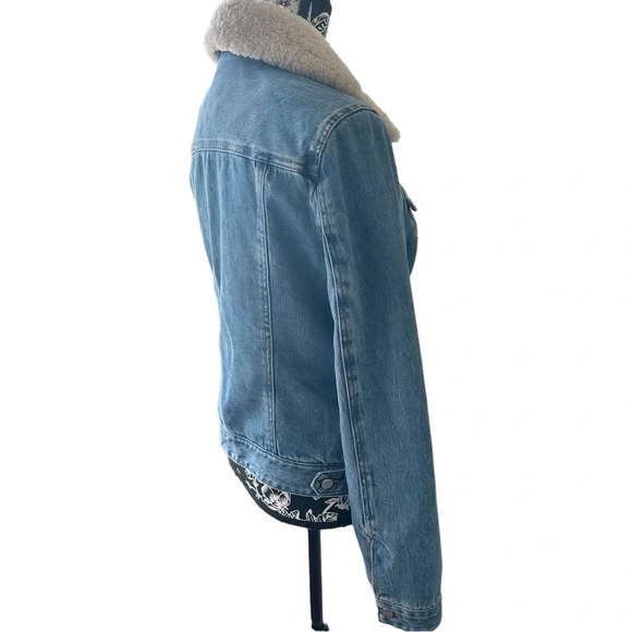 UGG Jeans Jacket Size Small Cotton Removable Shearling Lamb Fur Collar Preppy - Picture 10 of 14